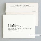 "The Minimalist" - Wedding Thank You Cards in Pearl by Kelly Schmidt - FREE Recipient Addressing