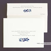 "Wildflower Floral" - Wedding Thank You Cards in Navy by Katharine Watson - FREE Recipient Addressing