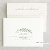"Modern Wreath" - Wedding Thank You Cards in Sage by Hooray Creative - FREE Recipient Addressing