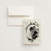 "Natures Greens" - Wedding Thank You Cards in Ivory by Susan Moyal - Front