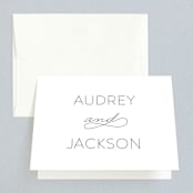 "Forever And" - Wedding Thank You Cards in Black Tie by Kim Dietrich Elam - Front
