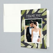 "Watercolor Leaf" - Wedding Thank You Cards in Porcelain by Johanna McShan - Front