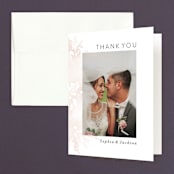 "Ethereal Bouquet" - Wedding Thank You Cards in Blush by Petra Kern - Front