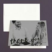 "Love Actually" - Wedding Thank You Cards in Onyx by Design Lotus - Front