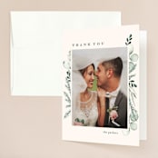 "Gentle Greens" - Wedding Thank You Cards in Fern by Petra Kern - Front