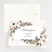 "Spring Botanicals" - Wedding Thank You Cards in Blush by Susan Moyal - Front