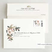 "Spring Botanicals" - Wedding Thank You Cards in Blush by Susan Moyal - FREE Recipient Addressing