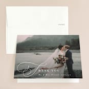 "Flowing Initials" - Wedding Thank You Cards in Ivory by Hooray Creative - Front