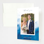 "Watercolor waves" - Wedding Thank You Cards in Ocean by Yuliya Evseeva - Front