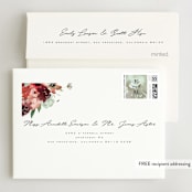 "Cascading Florals" - Wedding Thank You Cards in Rouge by Leah Bisch - FREE Recipient Addressing