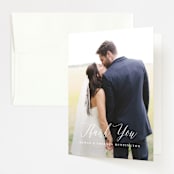 "Sunrise Waves" - Wedding Thank You Cards in Ocean by Wildfield Paper Co - Front