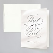 "Overjoyed" - Wedding Thank You Cards in Taupe by Ana Sharpe - Front