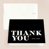 "Angled" - Wedding Thank You Cards in Onyx by GeekInk Design - Front