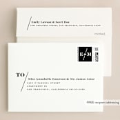 "Angled" - Wedding Thank You Cards in Onyx by GeekInk Design - FREE Recipient Addressing