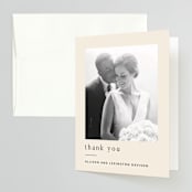 "Lineup" - Wedding Thank You Cards in Latte by Jennifer Lew - Front