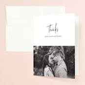 "Eloquent" - Wedding Thank You Cards in Coal by Mansi Verma - Front