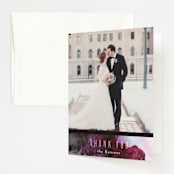 "Aurora" - Wedding Thank You Cards in Raspberry by Itsy Belle Studio - Front