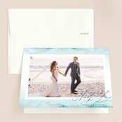"New Wave" - Wedding Thank You Cards in Marine by Kaydi Bishop - Front