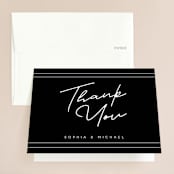 "Vesperum" - Wedding Thank You Cards in Slate by GeekInk Design - Front