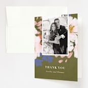 "romance in spring" - Wedding Thank You Cards in Olive by Angela Marzuki - Front