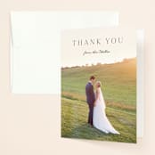 "Classic Monogram" - Wedding Thank You Cards in Cream by Carolyn MacLaren - Front