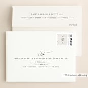 "Classic Monogram" - Wedding Thank You Cards in Cream by Carolyn MacLaren - FREE Recipient Addressing