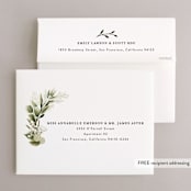 "Enchanted Greenery" - Wedding Thank You Cards in Frost by Susan Moyal - FREE Recipient Addressing