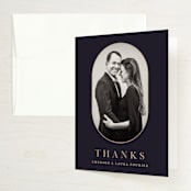 "Monogram a la Mode" - Wedding Thank You Cards in Midnight by Hooray Creative - Front