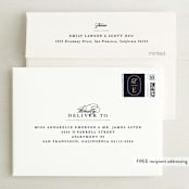 "Monogram a la Mode" - Wedding Thank You Cards in Midnight by Hooray Creative - FREE Recipient Addressing