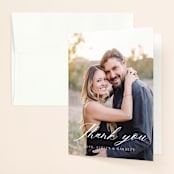 "Peaceful Garden" - Wedding Thank You Cards in Deep Sea by Jill Means - Front