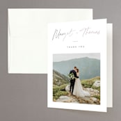 "Ethereal Names" - Wedding Thank You Cards in Plum by Carolyn MacLaren - Front