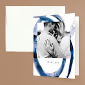 "Wedded Watercolor" - Wedding Thank You Cards in Ocean by Mary Gaspar - Front