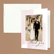 "Painterly" - Wedding Thank You Cards in Blush by Kelly Schmidt - Front