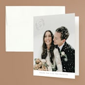 "Essential" - Wedding Thank You Cards in Mist by Design Lotus - Front