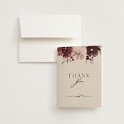 "Emyn" - Wedding Thank You Cards in Burgundy by Itsy Belle Studio - Front