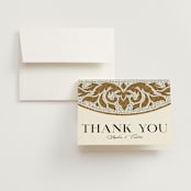 "Floral mosaic" - Wedding Thank You Cards in Sand by GeekInk Design - Front
