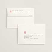 "Double Xi" - Wedding Thank You Cards in Cherry by fatfatin - FREE Recipient Addressing