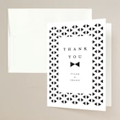 "Beau tied" - Wedding Thank You Cards in Tuxedo by Gwen Bedat - Front