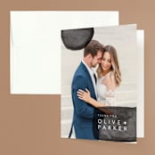 "Midtown" - Wedding Thank You Cards in Stone by Hudson meet Rose - Front