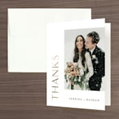 "Gilded Ampersand" - Wedding Thank You Cards in Pearl by Hooray Creative - Front