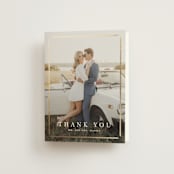 "Elegant bevel" - Wedding Thank You Cards in Dusty Blue by Stacey Meacham - Front