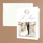 "laurel monogram" - Wedding Thank You Cards in Cotton by Stacey Meacham - Front