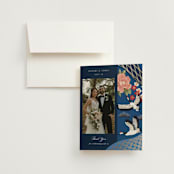 "kimono" - Wedding Thank You Cards in Ocean by Elly - Front