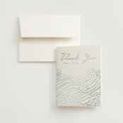 "waves" - Wedding Thank You Cards in Aqua by Jessie Steury - Front