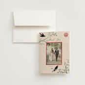 "LOVEBIRDS" - Wedding Thank You Cards in Cream by Elly - Front
