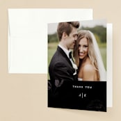 "Halcyon" - Wedding Thank You Cards in Tuxedo by Leah Bisch - Front