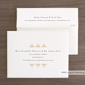 "Deco Fan Border" - Wedding Thank You Cards in Snow by Kelly Schmidt - FREE Recipient Addressing