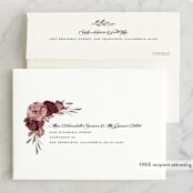 "Verdigris" - Wedding Thank You Cards in Rose by Susan Moyal - FREE Recipient Addressing
