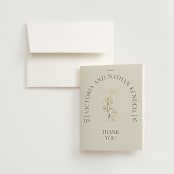 "Floral Type Arch" - Wedding Thank You Cards in Linen by Baumbirdy - Front