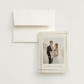 "Classic Line Frame" - Wedding Thank You Cards in Silk by Wildfield Paper Co - Front